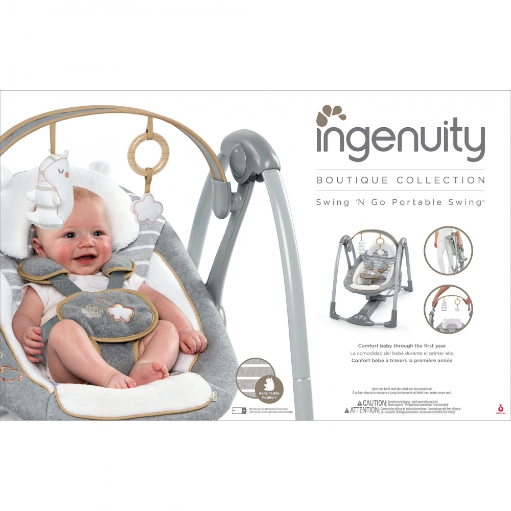 ingenuity boutique collection swing and rocker in bella teddy